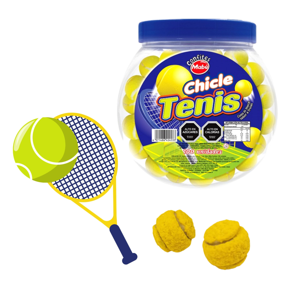 Chicle Bolón Tenis 100u