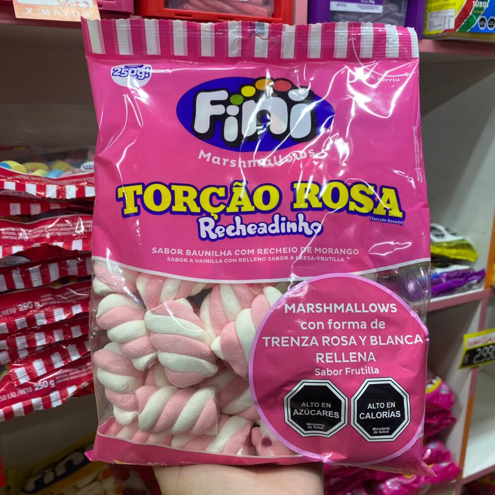 Marshmallow Trenza Rosa Rellena FINI 250g